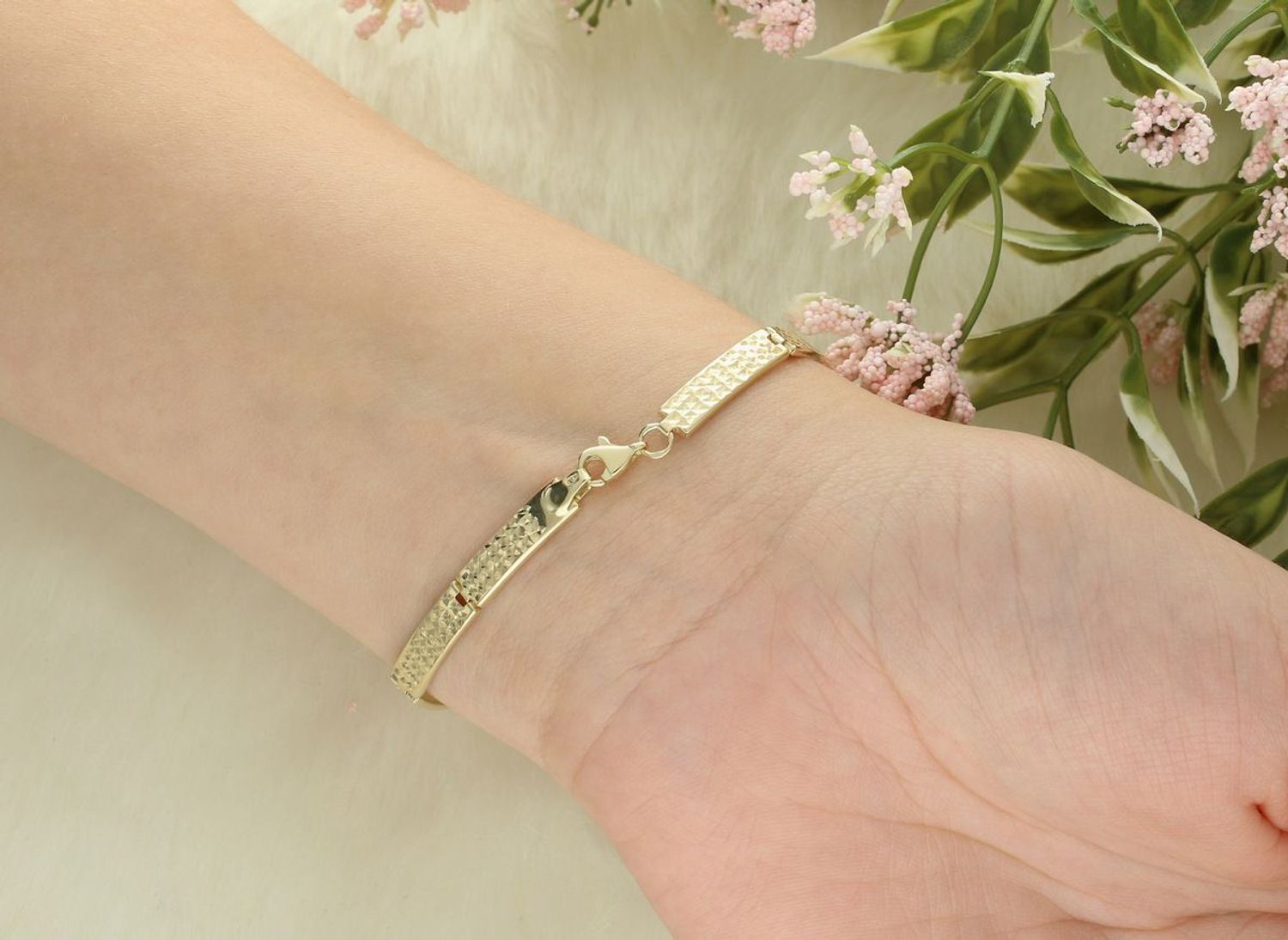 Złota bransoletka segmentowa diamentowana – 20 cm, 3,33 g  Żółte złoto 9K  BR 5148A...jpg